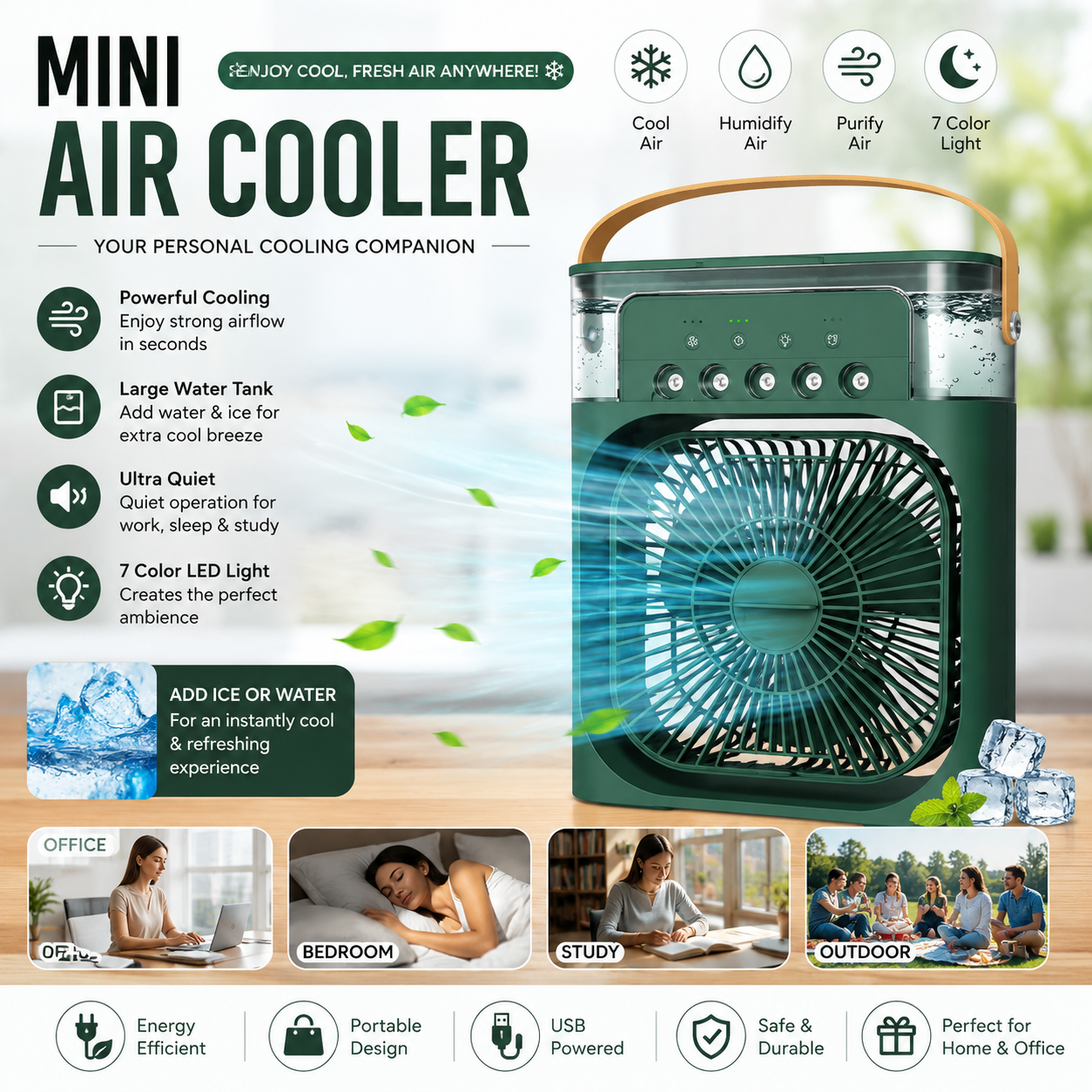 Mist Cooling Fan - Mini Air Cooler