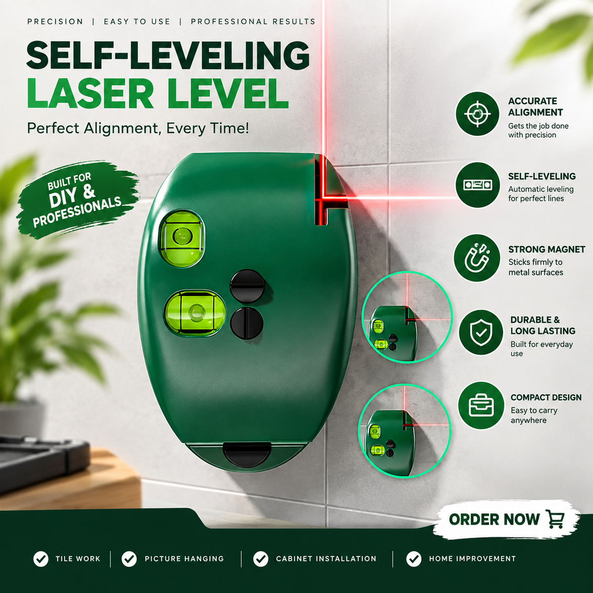 Mouse-Style Digital Laser Level & Alignment Tool