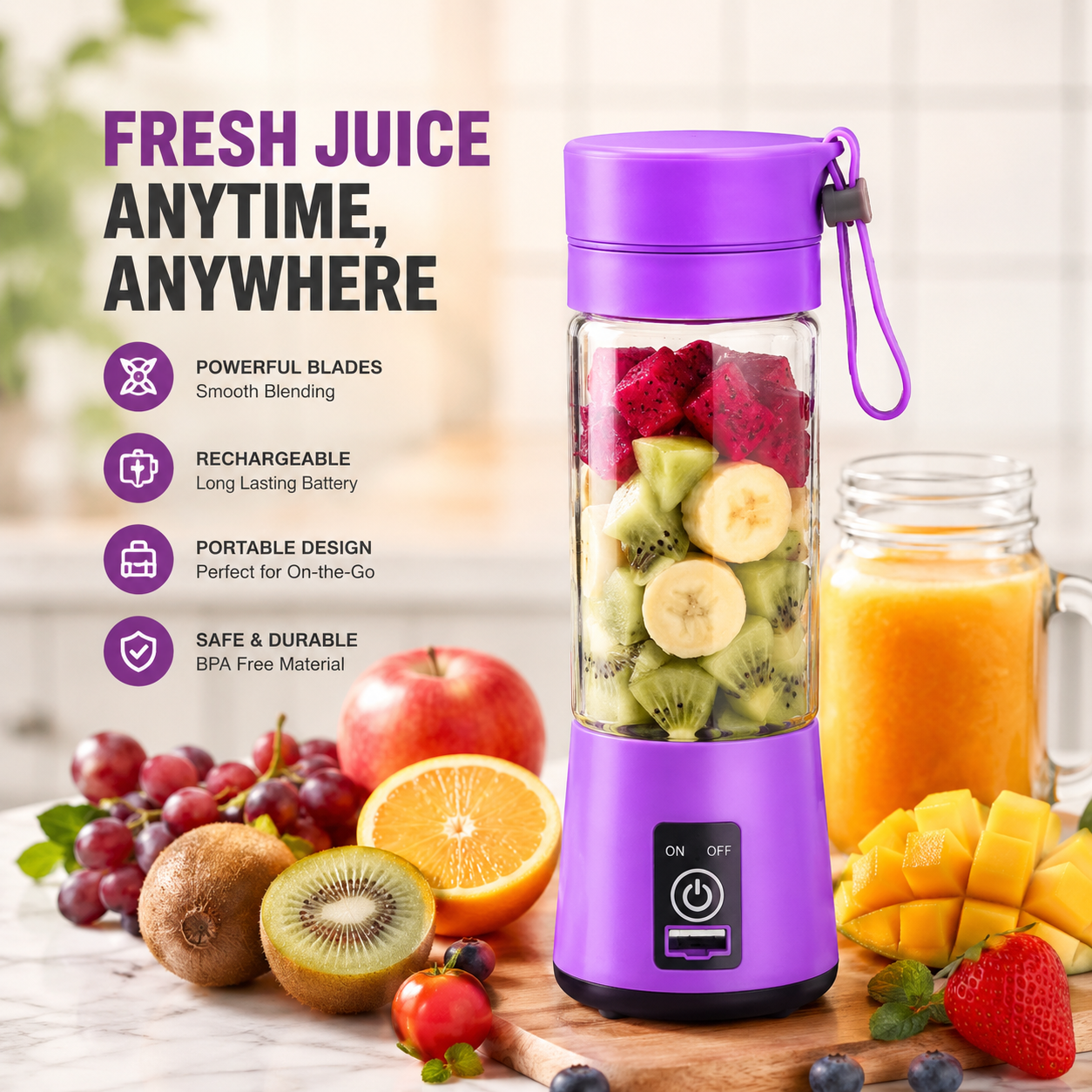 Mini Portable Blender - Juicer  |  USA Quality
