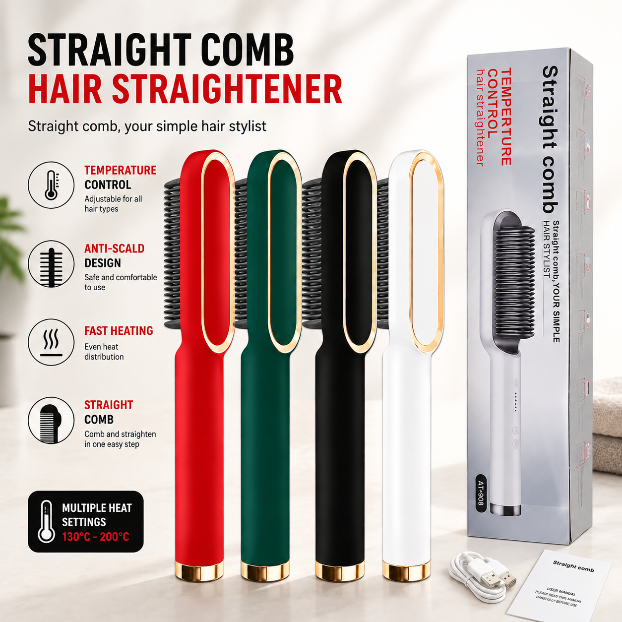 Electric Hair Straightening Comb