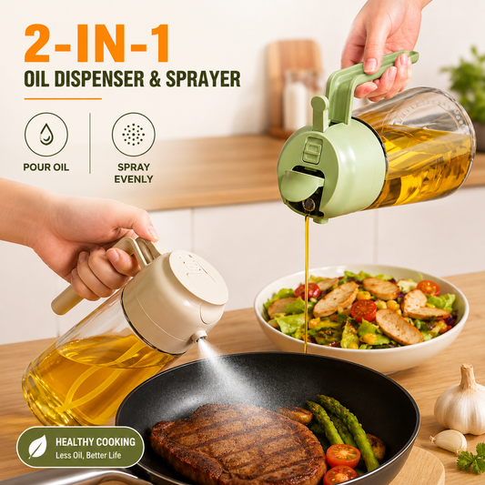 2-In-1 Oil Sprayer Bottle For Kitchen