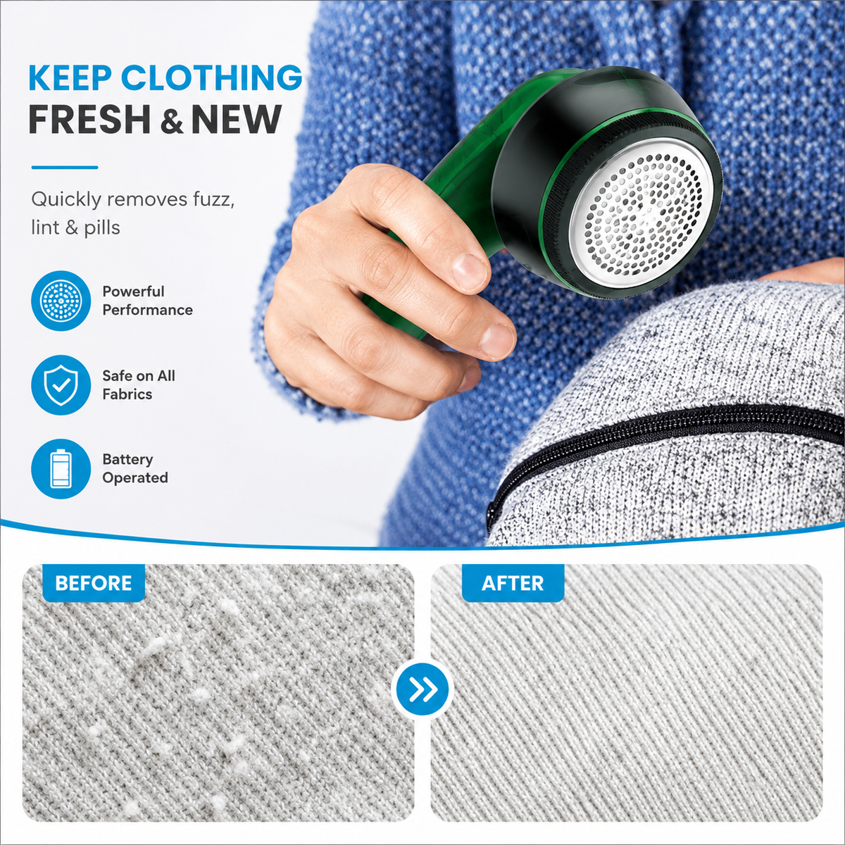 Electric Lint Remover – Rechargeable Fabric Shaver