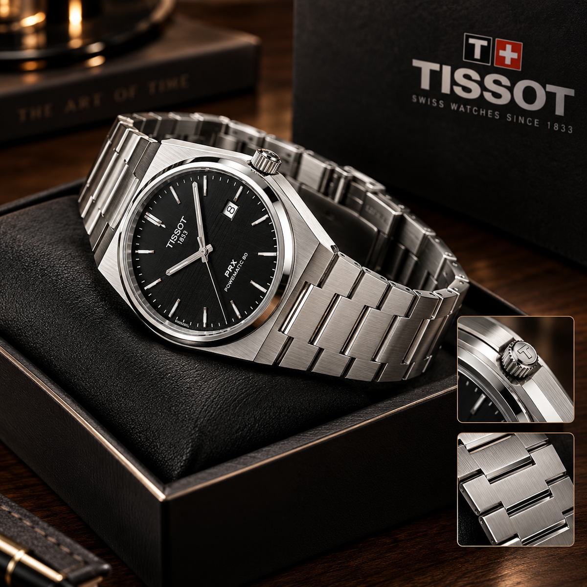 T!ss0t Luxury Men's Watch | Premium Stainless Steel Quartz Wristwatch with Sapphire Crystal