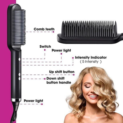 2-in-1 Ionic Hair Straightener Brush