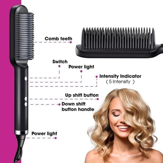 2-in-1 Ionic Hair Straightener Brush